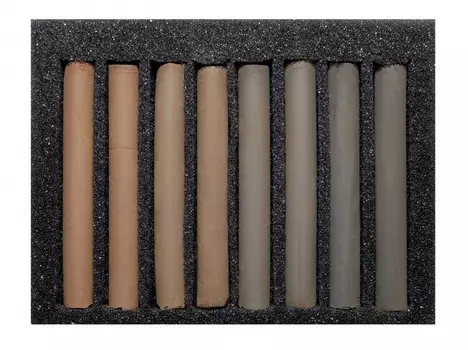 Набор сухой пастели Аква-колор 8 цв Сепия, в картонной коробке