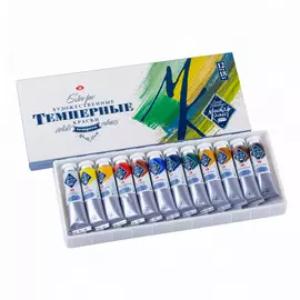 Набор темперы ПВА "Мастер-Класс" 12 цв*18 мл, в картонной коробке