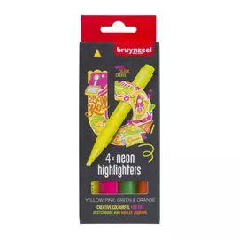 Набор текстовыделителей Bruynzeel 4 шт, неоновые цвета
