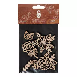 Набор заготовок для декорирования "Flowers 6" фанера 10х14 см