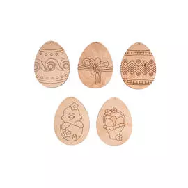 Набор заготовок для декорирования "Пасхальные яйца с контуром Вид 2" 7х9 см, 5 шт
