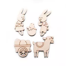 Набор заготовок для декорирования "Пасхальные зверюшки" 3-6 см