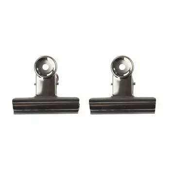 Набор зажимов для бумаги "Сонет", металл, 75 мм, 2 штуки