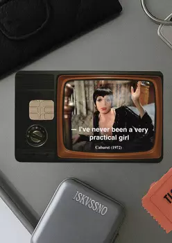 Наклейка матовая на банковскую карту ISKVSSNO "Practical girl"