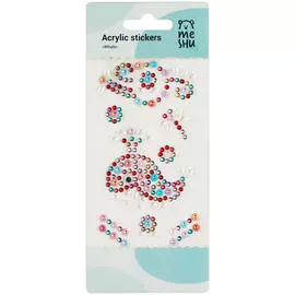 Наклейки акриловые MESHU "Whale", 19*8см, стразы, 210 наклеек