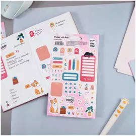 Наклейки бумажные для ежедневников MESHU "Sweet home", 12*21см, 62 наклейки