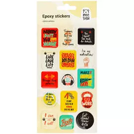 Наклейки гелевые MESHU "Motivation", 10*22см, 15 наклеек