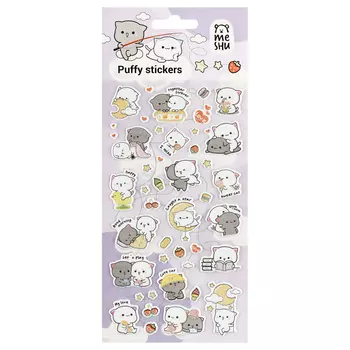 Наклейки объемные MESHU "Cute kittens", 10*23 см, пакет европодвес