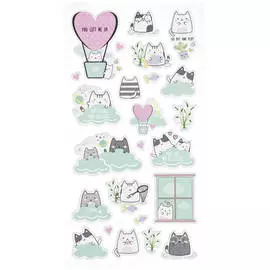 Наклейки объемные MESHU "Say Meow", 10*24см, 24 наклейки