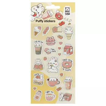 Наклейки объемные MESHU "Sweet mood", 10*23 см, пакет европодвес