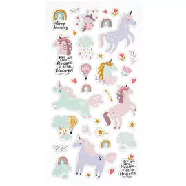 Наклейки объемные MESHU "Unicorn dream", 10*24см, 35 наклеек