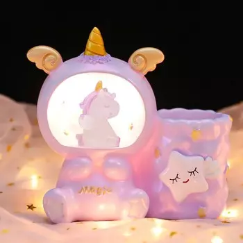Ночник - подставка для канцелярских принадлежностей "Magic unicorn", pink