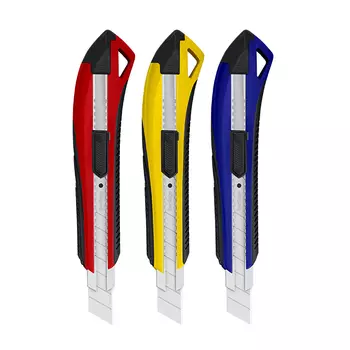 Нож канцелярский Berlingo "Razzor 300" 18 мм, auto-lock, металл. направл., мягкие вставки