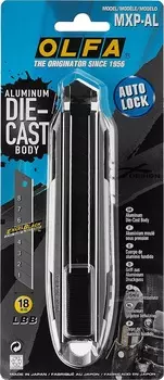 Нож OLFA X-design, цельная алюминиевая рукоятка, AUTOLOCK фиксатор, 18 мм