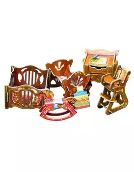 Объемный пазл, коллекционный набор мебели "Детская"