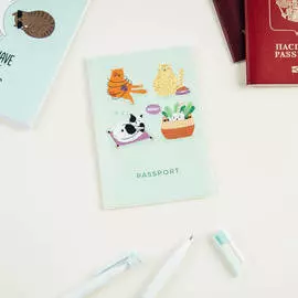 Обложка для паспорта MESHU "Meow", ПВХ, 2 кармана