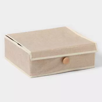 Органайзер для хранения с крышкой KK/home, 35х30х12 см, цвет бежевый
