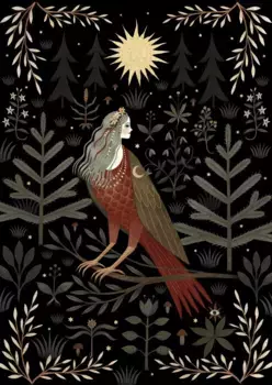 Открытка Дворникова А. "Алконост" (черный)