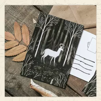 Открытка Дворникова А. "Белый олень"