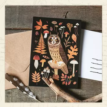 Открытка Дворникова А. "Сова" (темная)