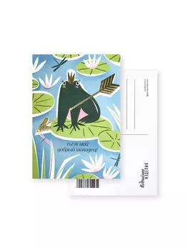 Открытка "Лайфстайл. Лягушка" тиснение золото