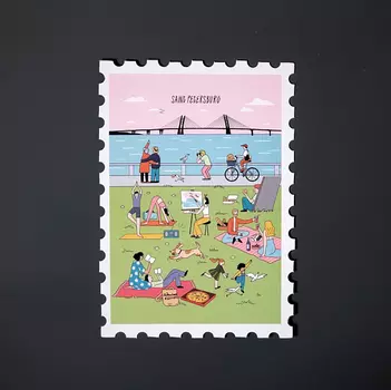 Открытка "Марка. Saint Petersburg, Севкабель"