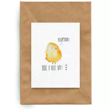 Открытка Yetti "Птичка have a nice day"