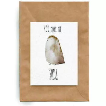 Открытка Yetti "Птичка smile"