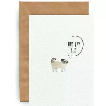 Открытка Yetti "Pug hug"