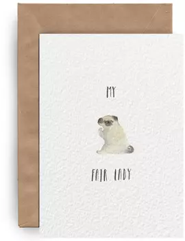 Открытка Yetti "Pug Lady"