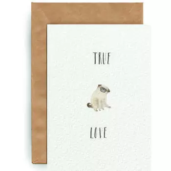 Открытка Yetti "Pug Love"