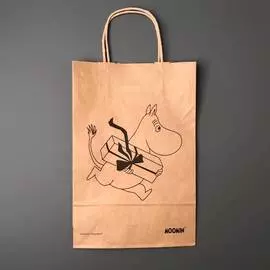 Пакет-крафт "Муми-тролль с подарком"