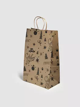 Пакет крафт "С Новым годом!"