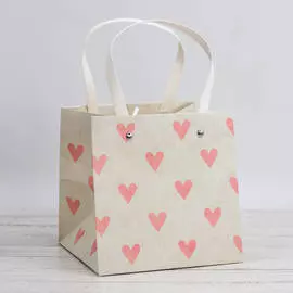 Пакет подарочный "Figures" 16*16*16 см S, white