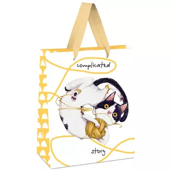 Пакет подарочный MESHU "Complicated story" 11*14*6,5 см