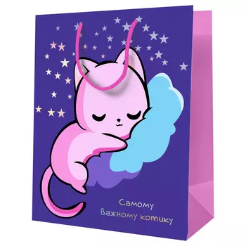 Пакет подарочный MESHU "Самому важному котику" 18*23*10 см, ламинированный