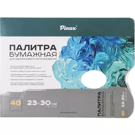 Палитра бумажная Pinax прямоугольная 230х305 мм, 40 л 60 г