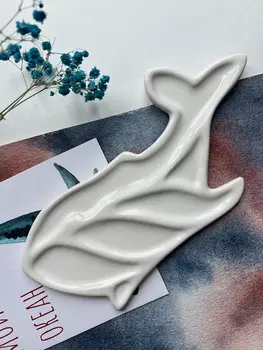 Палитра керамическая "Кит", размер 18х10 см