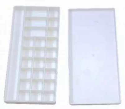 Палитра пластиковая 13х29x2,8 см с крышкой