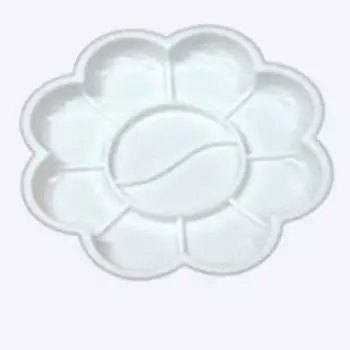 Палитра пластиковая круглая d=12,5 см 8 углублений, форма цветок