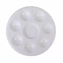 Палитра пластиковая круглая ХоББитания, диам. 12 см, 8 углублений