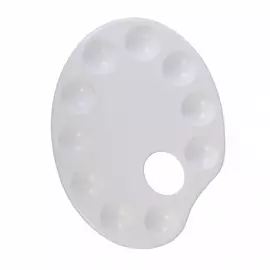 Палитра пластиковая овальная ХоББитания, размер 17х23 см, 10 углублений