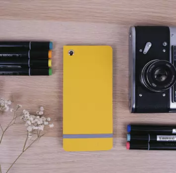 Палитра-веер для маркеров Желтый 8х17 см, гладкая бумага 160г, 60л с резинкой для крепления