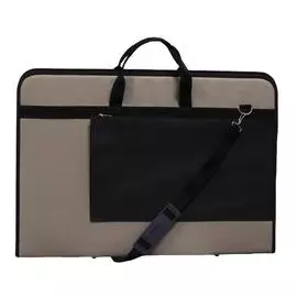 Папка А2 бежевая с коричневым карманом