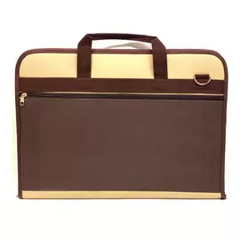 Папка А3 бежевая с коричневым карманом