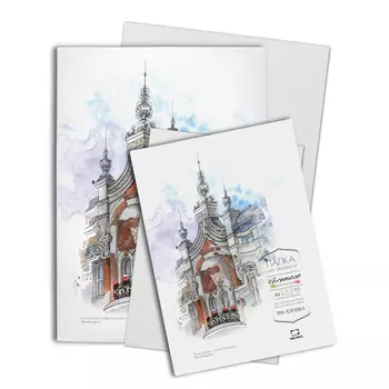 Папка для акварели Veroneze Малевичъ 15 л 300 г, 70% хлопок, Fin