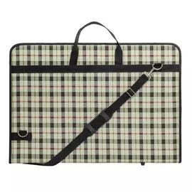 Папка на молнии А2 ткань "Шотландка" наплечный ремень