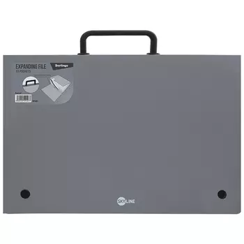 Папка-портфель 13 отделений Berlingo "Skyline" А4, 328*285 мм, 700 мкм, серая