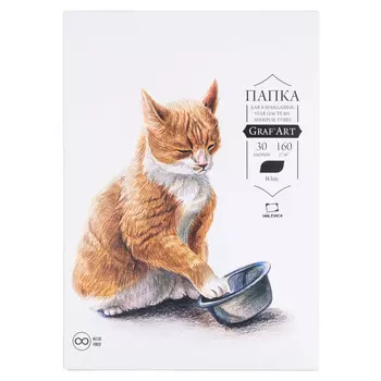 Папка с бумагой для рисования карандашами Малевичъ "Graf'Art" А3 30 л 160 г