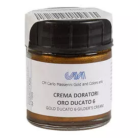 Паста бронзовая Masserini Gilding Cream 30 мл золотой дукат 6, стеклянная банка